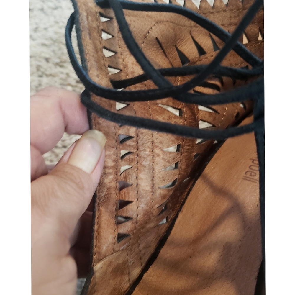 Jeffrey Campbell Sandals Womens 10 Cordillo Black Suede Open Toe Lace-up Heels - Picture 10 of 13